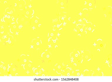 Light Green, Yellow vector template with math simbols. Illustration with Numeral symbols on abstract template. Template for landing page of typography.