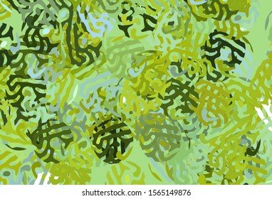 Light Green, Yellow vector template with chaotic shapes. Modern abstract illustration with colorful random forms. Background for a cell phone.
