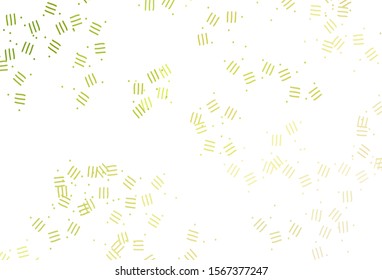 Light Green, Yellow vector template with repeated sticks, dots. Modern geometrical abstract illustration with Lines. Pattern for ad, booklets, leaflets.