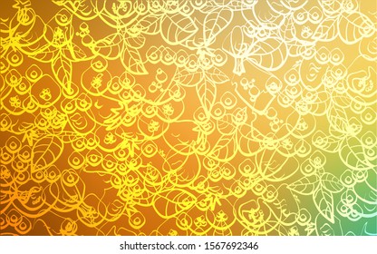 Light Green, Yellow vector template with organic meal. Fast Food on blurred abstract background with colorful gradient. Design for ad, poster, banner of cafes or restaurants.