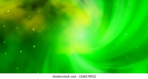 Light Green, Yellow vector template with neon stars. Colorful illustration with abstract gradient stars. Design for your business promotion.