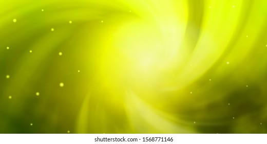 Light Green, Yellow vector template with neon stars. Decorative illustration with stars on abstract template. Best design for your ad, poster, banner.