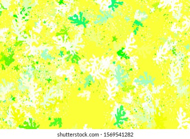 Light Green, Yellow vector template with chaotic shapes. Decorative design in abstract style with random forms. Background for a cell phone.