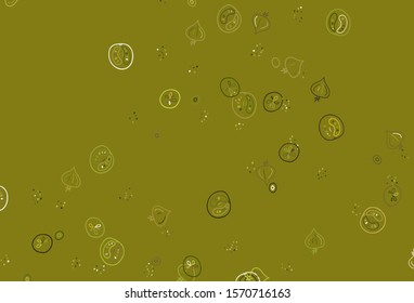 Light Green, Yellow vector template with organic meal. Decorative illustration with food on abstract template. Pattern for menu of cafes, bars, restaurants.