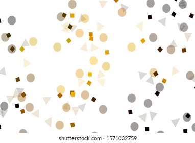 Light Green, Yellow vector template with crystals, circles, squares. Illustration with colorful circles, triangles, rectangles. Smart design for your adverts.