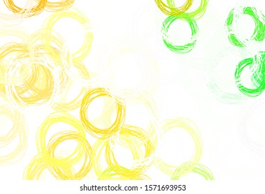 Light Green, Yellow vector template with circles. Modern abstract illustration with colorful water drops. Design for your business advert.