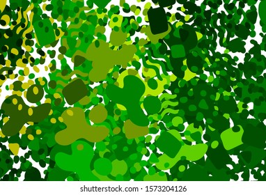 Light Green, Yellow vector template with chaotic shapes. Simple colorful illustration with abstract gradient shapes. Modern design for your business card.