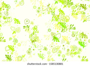 Light Green, Yellow vector template with chaotic shapes. Modern abstract illustration with colorful random forms. Modern design for your business card.