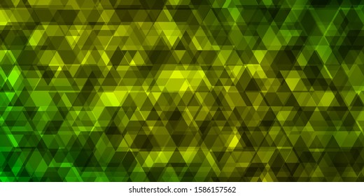 Light Green, Yellow vector template with lines, triangles. Gradient triangles in abstract style on simple form. Template for landing pages.