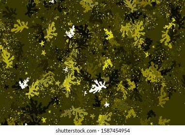 Light Green, Yellow vector template with chaotic shapes. Colorful chaotic forms with gradient in modern style. Elegant design for wallpapers.