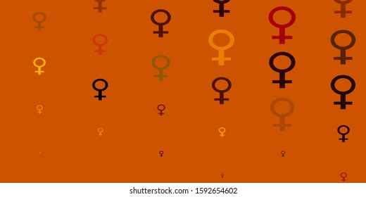Light Green, Yellow vector template with businesswoman signs. Colorful feminism symbols with a gradient in modern style. Best design for your business.