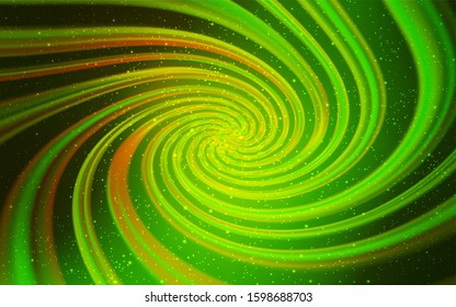 Light Green, Yellow vector template with space stars. Glitter abstract illustration with colorful cosmic stars. Smart design for your business advert.