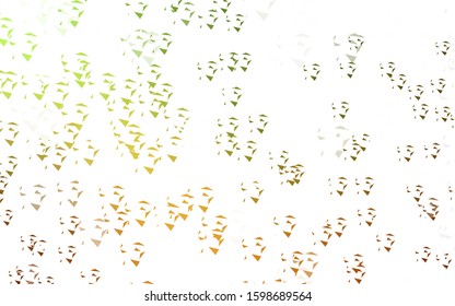 Light Green, Yellow vector template with crystals, triangles. Decorative design in abstract style with triangles. Modern template for landing page.