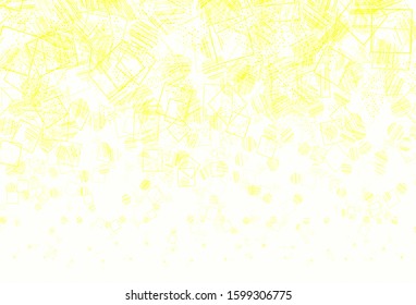 Light Green, Yellow vector template with crystals, circles, squares. Circles, lines, rhombus with colorful gradient. Modern template for landing page.