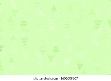 Light Green, Yellow vector template with crystals, triangles. Triangles on abstract background with colorful gradient. Template for wallpapers.