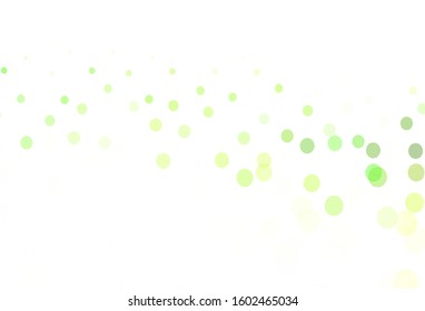Light Green, Yellow vector template with circles. Glitter abstract illustration with blurred drops of rain. Pattern for textures of wallpapers.
