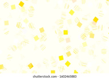 Light Green, Yellow vector template with crystals, circles, squares. Illustration with set of colorful circles, triangles, squares. Pattern for websites.