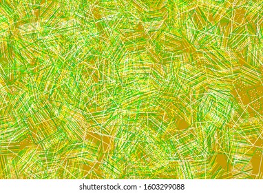 Light Green, Yellow vector template with crystals, circles, squares. Circles, lines, rhombus with colorful gradient. Pattern for commercials.