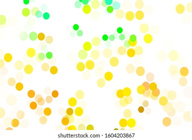 Light Green, Yellow vector template with circles. Blurred decorative design in abstract style with bubbles. Pattern for beautiful websites.