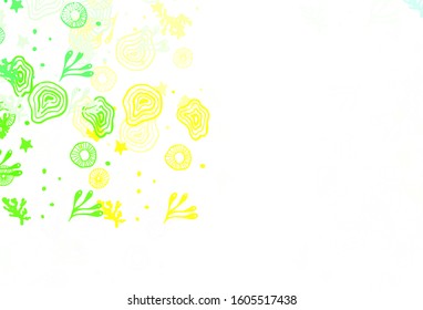 Light Green, Yellow vector template with chaotic shapes. Simple colorful illustration with abstract gradient shapes. Best smart design for your business.