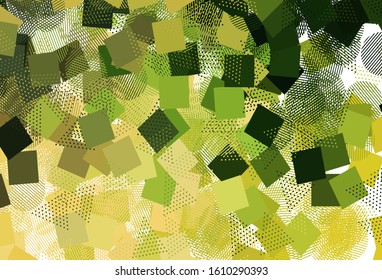 Light Green, Yellow vector template with crystals, circles, squares. Circles, lines, rhombus with colorful gradient. Template for wallpapers.