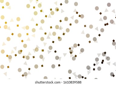 Light Green, Yellow vector template with crystals, circles, squares. Circles, lines, rhombus with colorful gradient. Best design for poster, banner.