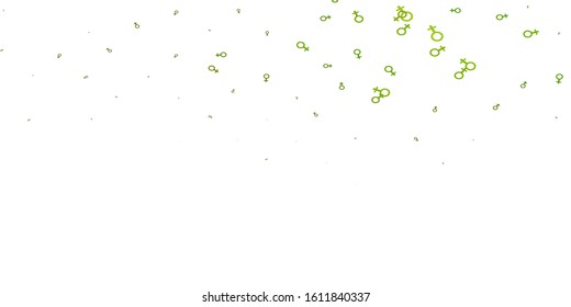 Light Green, Yellow vector template with businesswoman signs. Colorful feminism symbols with a gradient in modern style. Background for cell phones.