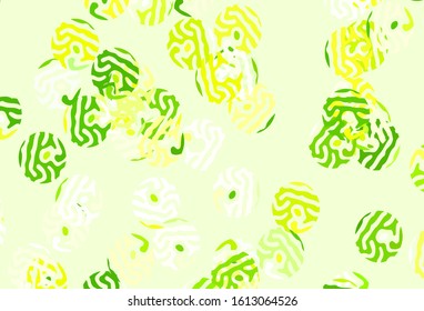 Light Green, Yellow vector template with circles. Blurred bubbles on abstract background with colorful gradient. Pattern for textures of wallpapers.