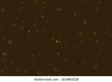 Light Green, Yellow vector template with crystals, circles, squares. Illustration with colorful circles, triangles, rectangles. Pattern for commercials.