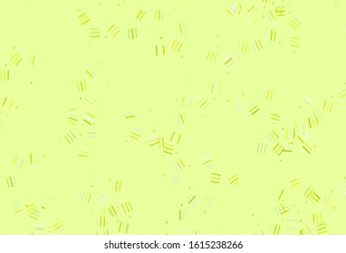 Light Green, Yellow vector template with repeated sticks, dots. Glitter abstract illustration with colorful sticks. Pattern for ads, posters, banners.