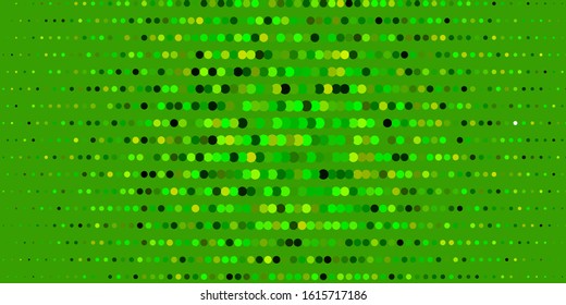 Light Green, Yellow vector template with circles. Illustration with set of shining colorful abstract spheres. Pattern for wallpapers, curtains.