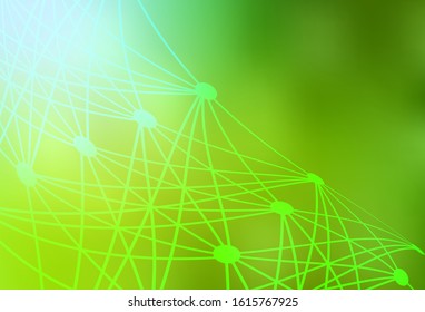 Light Green, Yellow vector template with artificial intelligence structure. Shining illustration with AI shapes on abstract template. Pattern for science, futuristic designs.