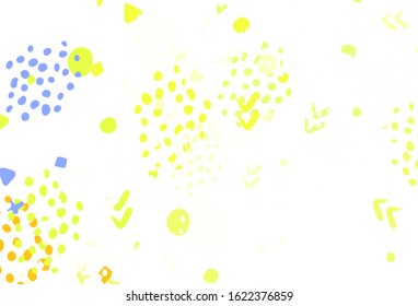 Light Green, Yellow vector template with chaotic shapes. Illustration with colorful gradient shapes in abstract style. Elegant design for wallpapers.