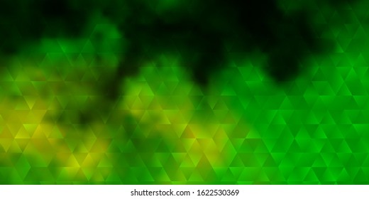 Light Green, Yellow vector template with crystals, triangles. Modern abstract illustration with colorful triangles. Design for your promotions.