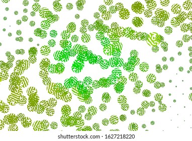 Light Green, Yellow vector template with chaotic shapes. Decorative design in abstract style with random forms. Background for a cell phone.