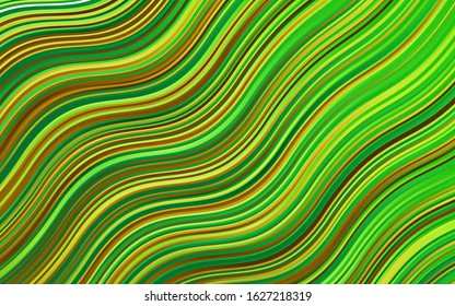 Light Green, Yellow vector template with bent ribbons. Shining crooked illustration in marble style. The elegant pattern for brand book.