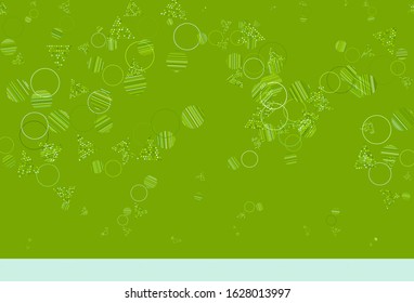 Light Green, Yellow vector template with crystals, circles. Circles, lines on abstract background with colorful gradient. Pattern for websites.