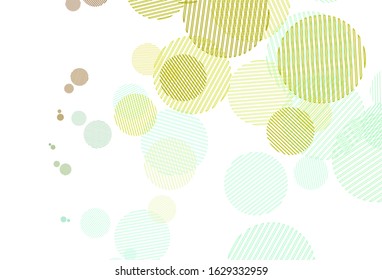 Light Green, Yellow vector template with circles. Illustration with set of shining colorful abstract circles. Pattern for textures of wallpapers.