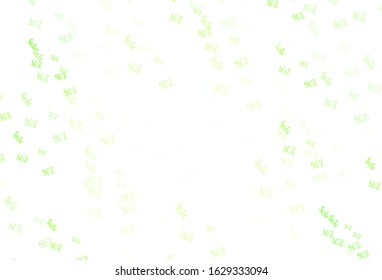 Light Green, Yellow vector template with 30, 50, 90% selling. Illustration with signs of sales on abstract template. Backdrop for ads, leaflets of Black Friday.