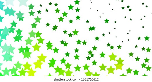 Light Green, Yellow vector template with neon stars. Modern geometric abstract illustration with stars. Design for your business promotion.