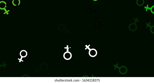Light Green, Yellow vector template with businesswoman signs. Colorful feminism symbols with a gradient in modern style. Background for International Women’s Day.