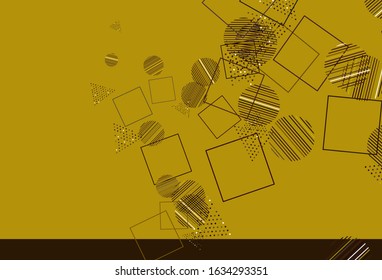 Light Green, Yellow vector template with crystals, circles, squares. Decorative design in abstract style with lines, dots, cubes. Modern template for landing page.