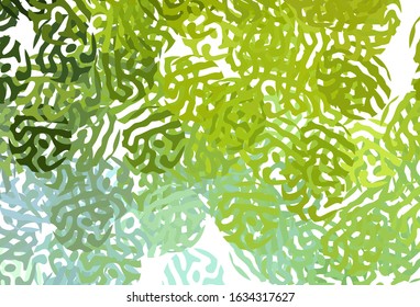 Light Green, Yellow vector template with chaotic shapes. Modern abstract illustration with colorful random forms. Background for a cell phone.