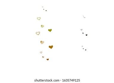 Light Green, Yellow vector template with doodle hearts. Smart illustration with gradient hearts in valentine style. Pattern for carnival, festival romantic leaflets.