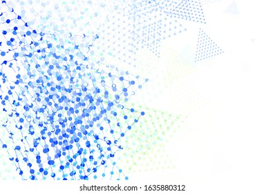 Light Green, Yellow vector template with crystals, circles. Circles, lines on abstract background with colorful gradient. Smart design for your adverts.