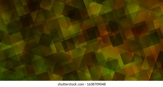 Light Green, Yellow vector template with crystals, triangles. Triangles on abstract background with colorful gradient. Template for landing pages.
