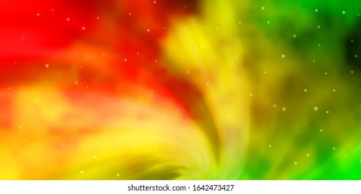 Light Green, Yellow vector template with neon stars. Blur decorative design in simple style with stars. Pattern for websites, landing pages.