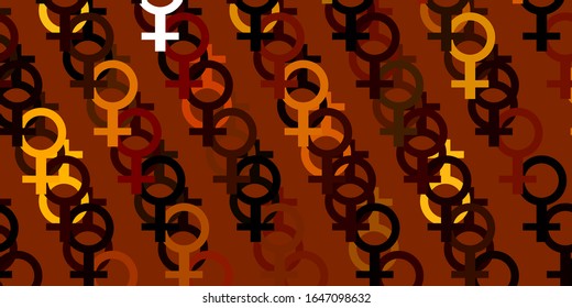 Light Green, Yellow vector template with businesswoman signs. Abstract illustration with a depiction of women's power. Elegant design for wallpapers.