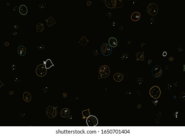 Light Green, Yellow vector template with organic meal. Beautiful colorful illustration with food in doodle style. Doodle design for your business advert of cafes.