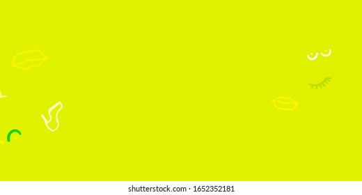 Light Green, Yellow vector template with businesswoman signs. Colorful illustration with gradient feminism shapes. Elegant design for wallpapers.